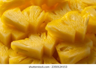 Close up sliced Fresh pineapple on white plate - Powered by Shutterstock