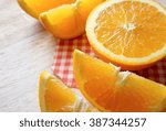 close up of sliced oranges, with selective focus