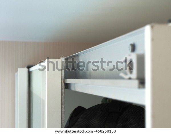 Close Sliding Wardrobe Door Rail Stock Photo Edit Now 458258158