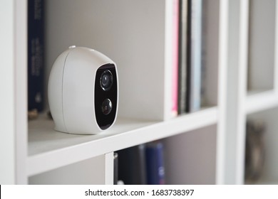 Close Up Of Small Camera. Smart Home 