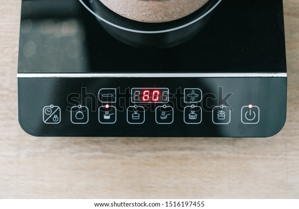 Close Small Electric Stove Control Panel Stock Photo Edit Now