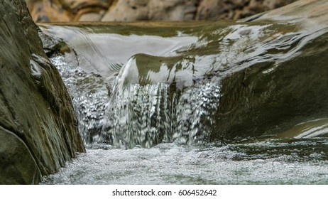 Close up of a small waterfall