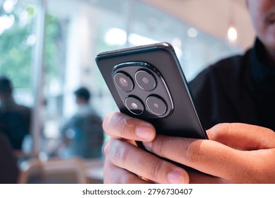 Close Up Smartphone Camera Module for Mobile Technology Concept