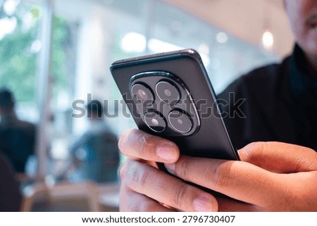 Close Up Smartphone Camera Module for Mobile Technology Concept