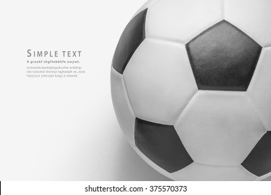 Close Up Soccer Ball On White Background, Clipping Path