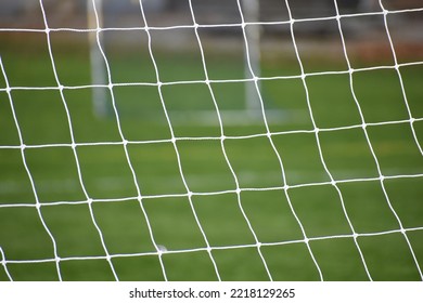 Up Close Of Soccer Net, Netting.