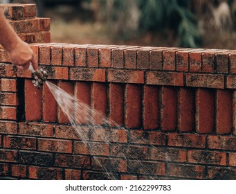 Close Up Soft Washing And Pressure Washing Wall