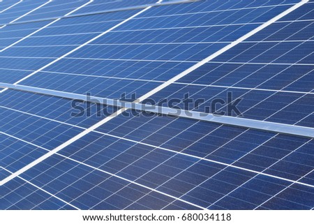 Close up of solar panels