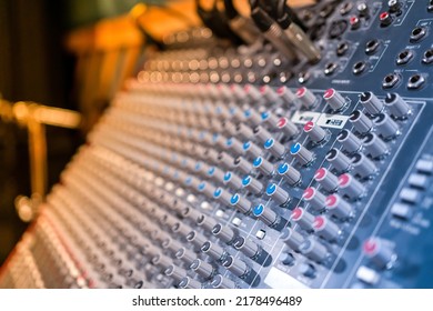 Close Up Of Sound Mixing Console