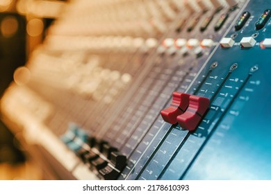 Close Up Of Sound Mixing Console