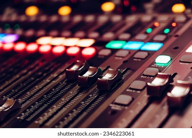 A close up of a sound mixing console - Powered by Shutterstock