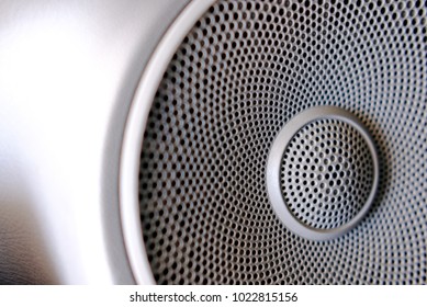 close up of a Sound speaker fixed in car's door