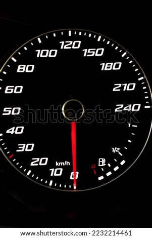 Close up of speed meter. Speedometer of a car, Digital speedometer of a car.