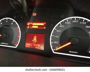 A close up of Speedometer and Odometer of a car