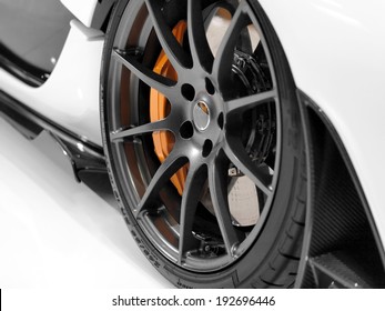Close Up Of A Sports CarÃ?Â´s Alloy Wheel