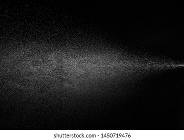 Close Up Of Spray Water On Black Background