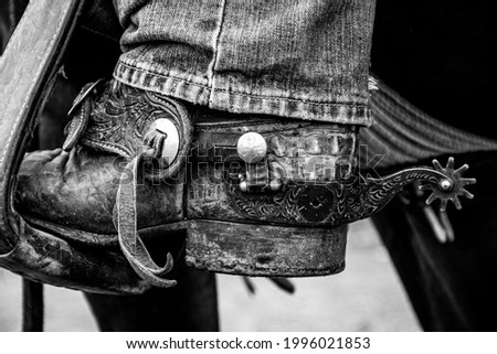 close up of spurs and boot