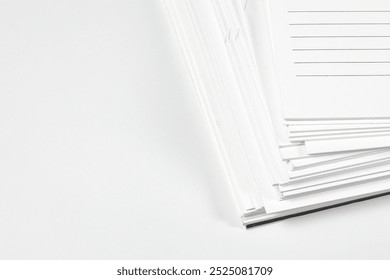 Close up stack of note papers isolated on white background.  Stationery item. - Powered by Shutterstock