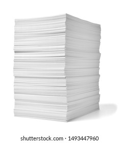 close up of a stack of paper on white background - Shutterstock ID 1493447960
