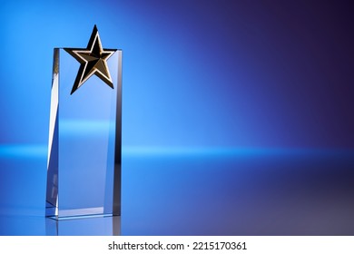 Close Up Of Star Shape Crystal Trophy 