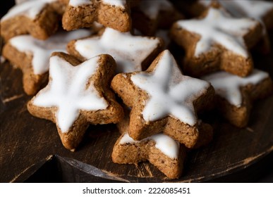 Close up of Star shape ginger cookies with sugar icing .Christmas treat - Powered by Shutterstock