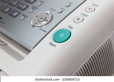 Close Up - Start Button On The Fax