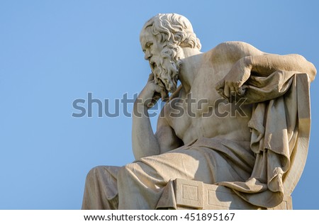 Close Up Statue of the Philosopher Socrates