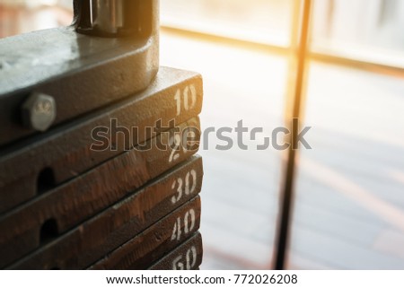 Close up of Steel plate in gym