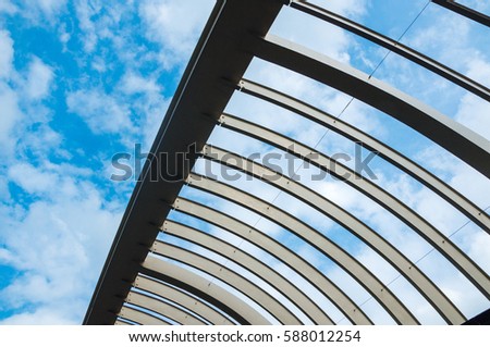 Close Steel Structure Battens Wall Roof Stock Photo Edit