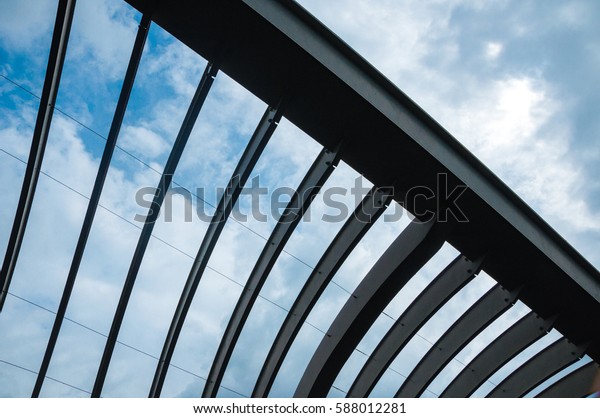 Close Steel Structure Battens Wall Roof Stock Photo Edit
