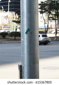 Close Up Of A Street Lamp Pole