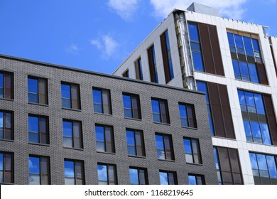 Close up of student accommodation blocks from an English city. Close up of unfinished student accommodation blocks from a city in England.