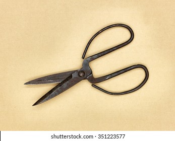 A Close Up Studio Photo Of Vintage Scissors