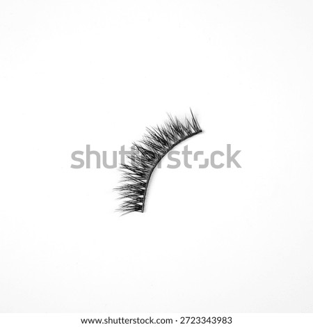 Close up studio shot of a single thick false eyelash isolated on a clean white background. series 4