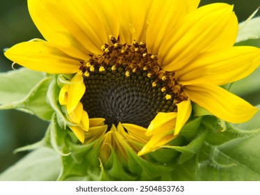 close up of a sunflower, inside pistil details - Powered by Shutterstock