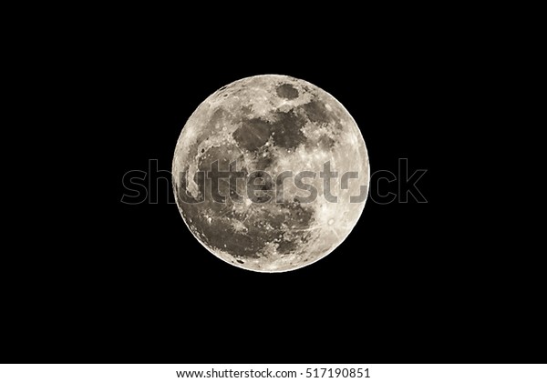 Close up of a super moon on black\
background,Moon at largest also called\
supermoon.