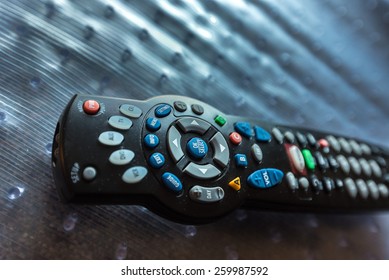 A close up of a television controller.
