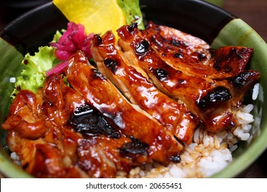 Close Up Of Teriyaki Rice In A Bowl.