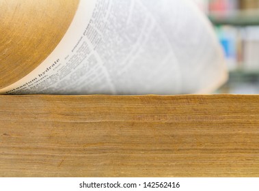 close up text of book