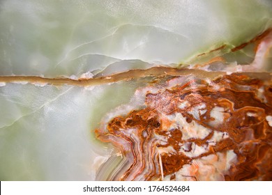 Close Up Of The Texture And Patterns Of A Cut Raw Jade Rock