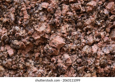 Close Up Texture Of Pink Granite (igneous Batholith)
