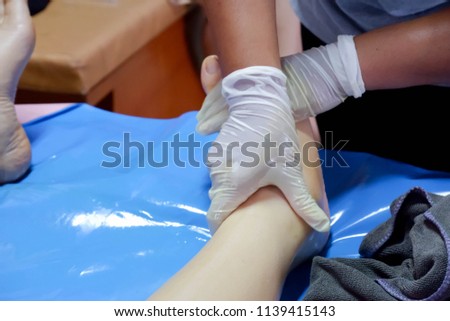 close up thai foot massage