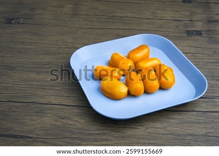 Close up Thai sweet bean paste ,Thai called Med Kanoon , Thai dessert  , Thai dessert