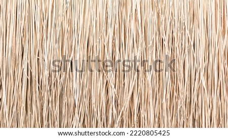 Close up of thatch roof or wall background. Tropical roofing on beach. High quality photo