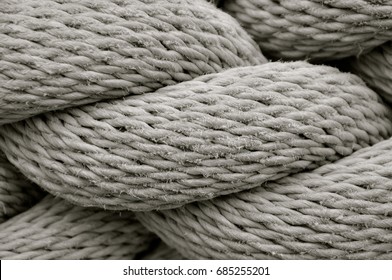 Close up of thick heavy duty rope showing detail of threads and fibres - Powered by Shutterstock