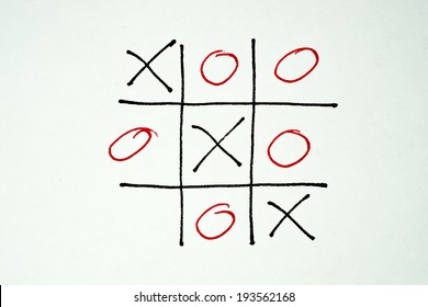 Close Up Of Tic Tac Toe XO Game 