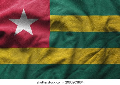 Close up of the Togo flag. Togo flag of background. flag symbols of Togolese.