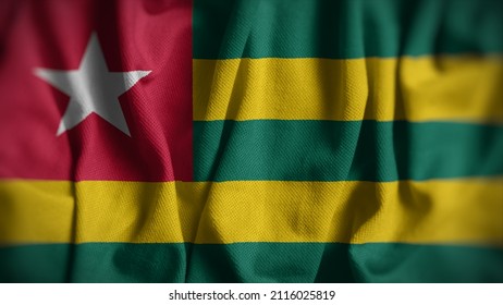 Close up of the Togo flag. Togo flag of background. Flag of Togolese.