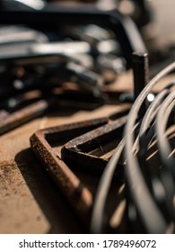 Close up of tools on a bench