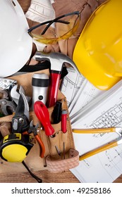 Close Up Of Tools On A Tool Belt